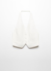 Mango Women's Buttons Detail Suit Vest - White