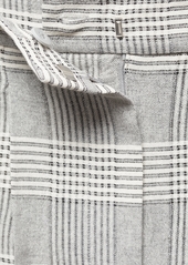 Mango Women's Check Print Pleated Shorts - Grey