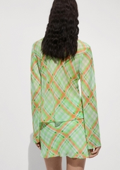 Mango Women's Check-Print Shirt - Green