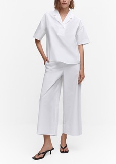 Mango Women's Cotton Culottes Trousers - Off White