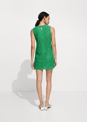 Mango Women's Crochet Short Dress - Pastel Green