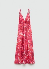 Mango Women's Double Straps Printed Dress - Fuchsia