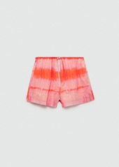 Mango Women's Elastic Waist Printed Shorts - Orange