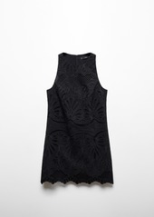 Mango Women's Embroidered Short Dress - Black