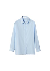 Mango Women's Essential Cotton-Blend Shirt - Sky Blue