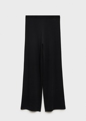 Mango Women's Fine-Knit Wideleg Pants - Black