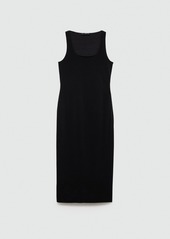 Mango Women's Fitted Jersey Dress - Black