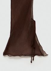 Mango Women's Flared Chiffon Dress - Brown