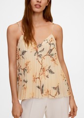 Mango Women's Floral Pleated Top