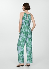 Mango Women's Floral Print Jumpsuit - Blue