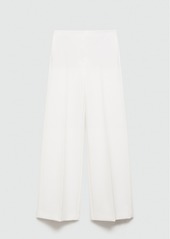 Mango Women's Flowy Straight-Fit Pants - White