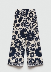 Mango Women's Fluid Floral-Print Pants - Blue