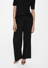 Mango Women's Fluid Pleated Trousers - Black