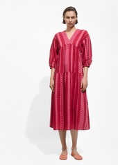 Mango Women's Geometric Print Midi Dress - Fuchsia