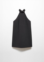 Mango Women's Halter-Neck Open-Back Dress - Black