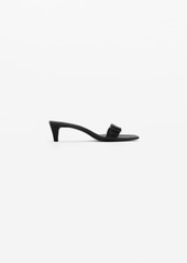 Mango Women's Heel Leather Sandals - Black