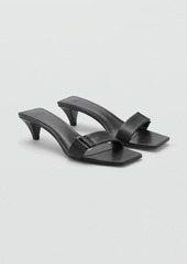 Mango Women's Heel Leather Sandals - Black