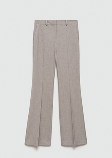 Mango Women's High-Waist Flared Pants - Light Heather Gray