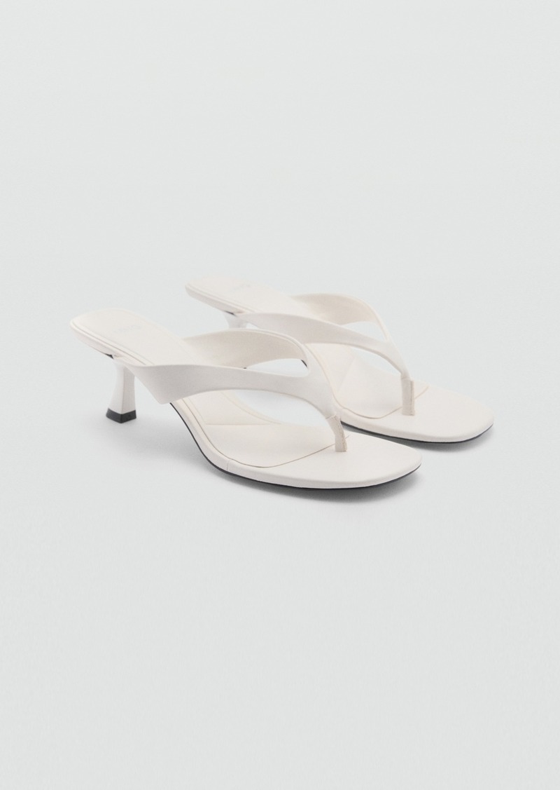 Mango Women's Kitten Heel Sandals - White