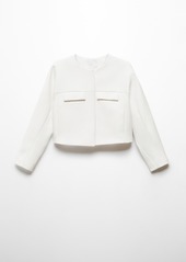 Mango Women's Lapel Detail Jacket - White