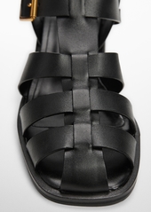 Mango Women's Leather Jelly Shoes - Black