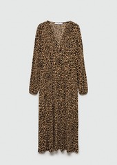 Mango Women's Leopard Gown - Brown