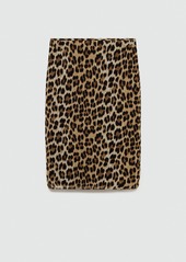 Mango Women's Leopard Midi Skirt - Brown