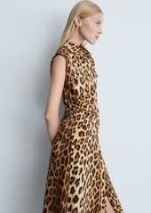 Mango Women's Leopard-Print Shirt Dress - Brown