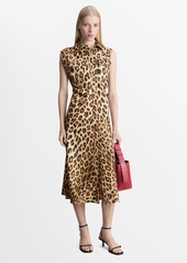 Mango Women's Leopard-Print Shirt Dress - Brown