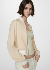 Mango Women's Linen Lyocell Bomber Jacket - Beige