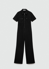 Mango Women's Long Chest-Pocket Jumpsuit - Black