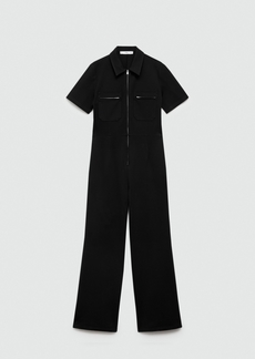 Mango Women's Long Chest-Pocket Jumpsuit - Black