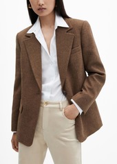 Mango Women's Long Lapel Blazer - Brown