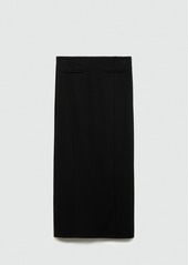 Mango Women's Long Pencil Skirt - Black