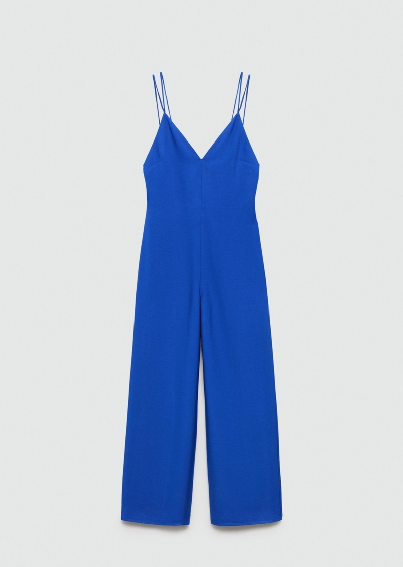 Mango Women's Long Strap Jumpsuit - Blue