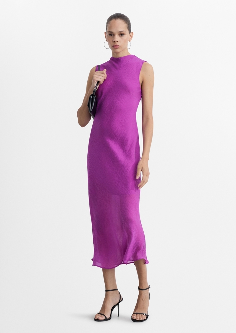 Mango Women's Lyocell Midi-Dress - Purple