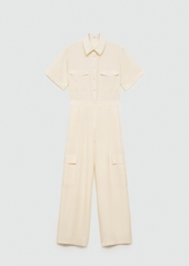 Mango Women's Lyocell Shirt Jumpsuit - Pastel Yellow