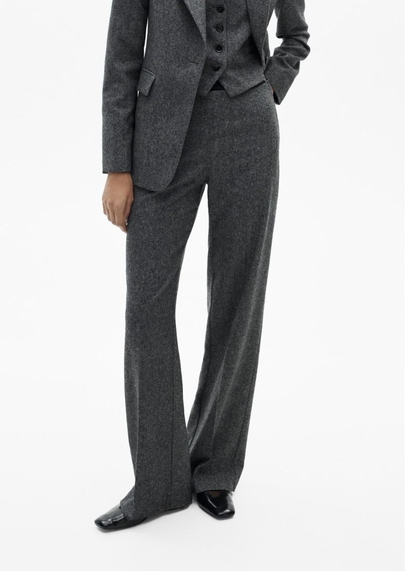 Mango Women's Marbled Wool Suit Pants - Black