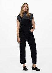 Mango Women's Maternity Denim Dungarees - Black denim