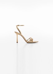 Mango Women's Metallic Strap Sandals - Gold