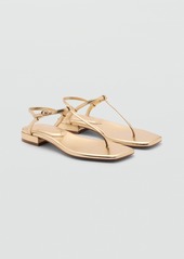 Mango Women's Metallic Strap Sandals - Gold