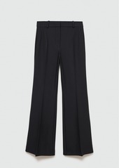 Mango Women's Mid-Rise Flared Trousers - Black