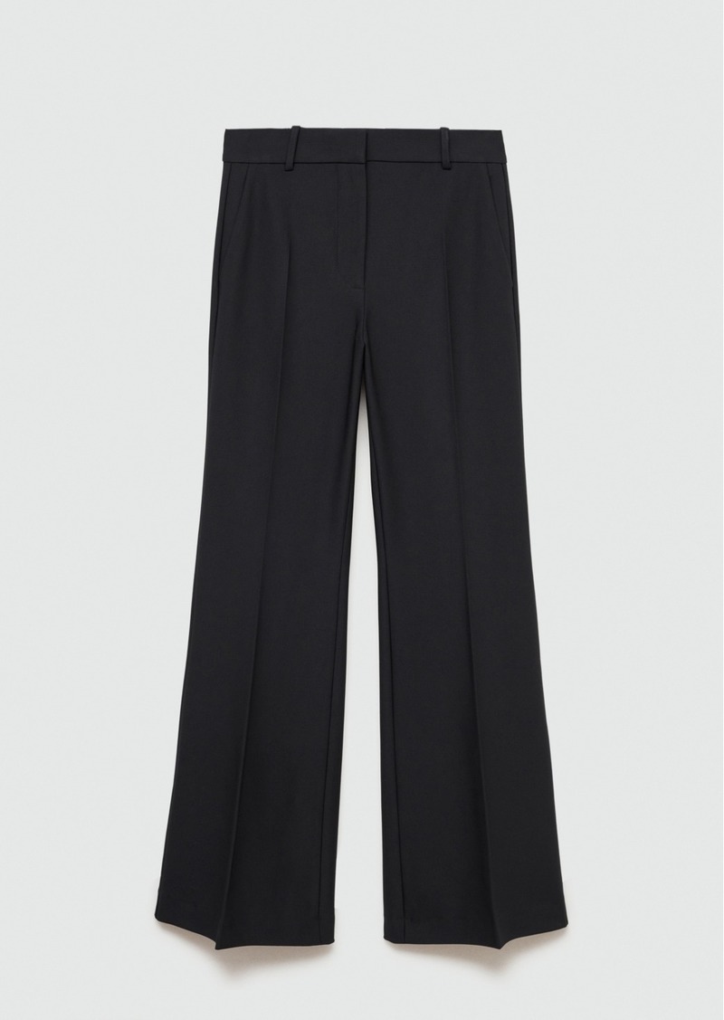 Mango Women's Mid-Rise Flared Trousers - Black