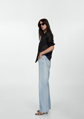 Mango Women's Mid-Rise Straight Jeans - Light Blue