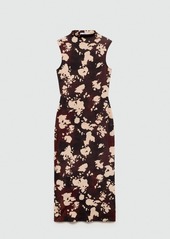 Mango Women's Midi Printed Dress - Burgundy