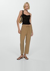 Mango Women's Modal Straight Pants - Medium Brown