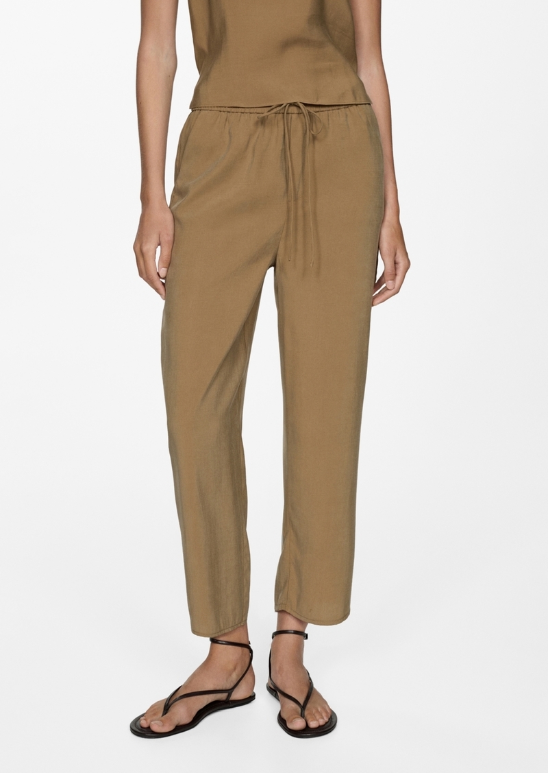 Mango Women's Modal Straight Pants - Medium Brown