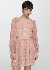 Mango Women's Openings Detail Paisley Dress - Pastel Pink