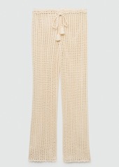 Mango Women's Openwork Knitted Pants - Ecru