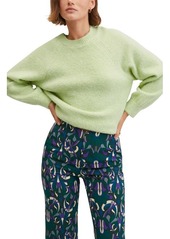 MANGO Women's Oversize Rib Crewneck Sweater in Pastel Green at Nordstrom